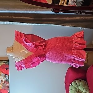 Pink ruffled dress